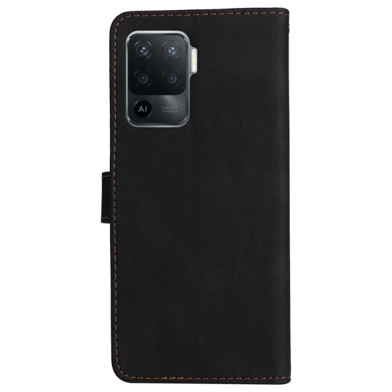 Flip Cover Oppo A94 5G Trefarvet Med Snor