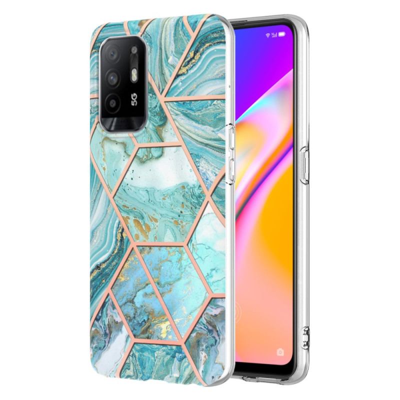 Mobilcover Oppo A94 5G Prangende Geometrisk Marmor