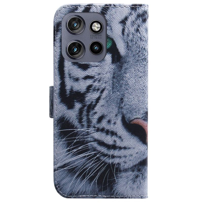 Flip Cover Motorola Edge 50 Neo Hvid Tiger