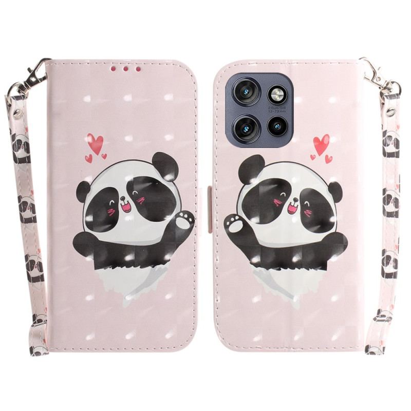 Flip Cover Motorola Edge 50 Neo Panda Love Med Rem