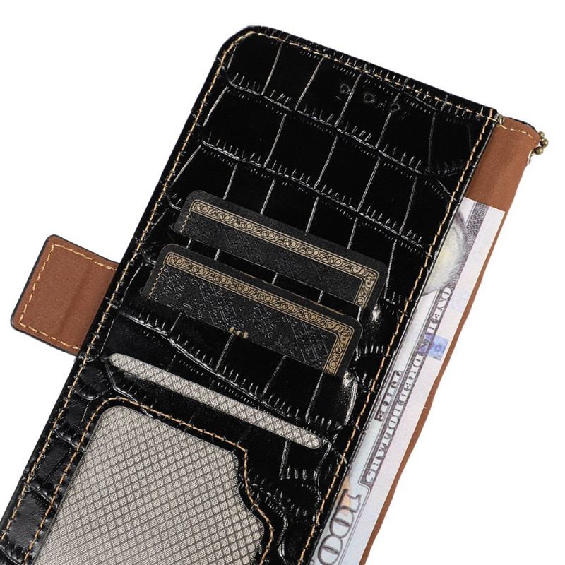 Flip Cover Til Motorola Edge 50 Neo Crocodile Texture Læder