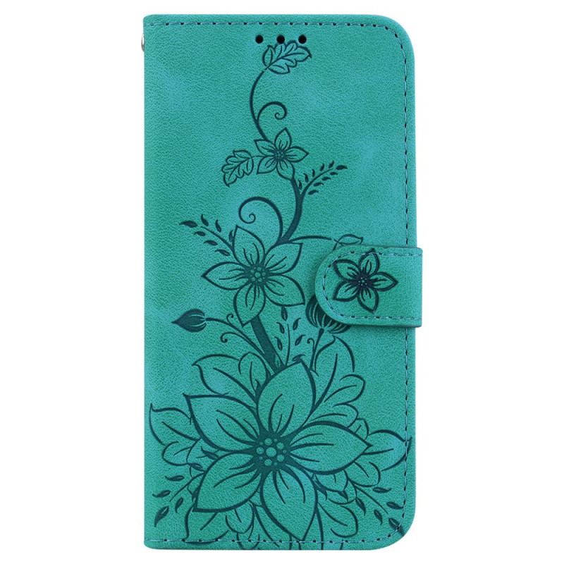 Flip Cover Samsung Galaxy S24 Fe Blomstret Ruskindseffekt