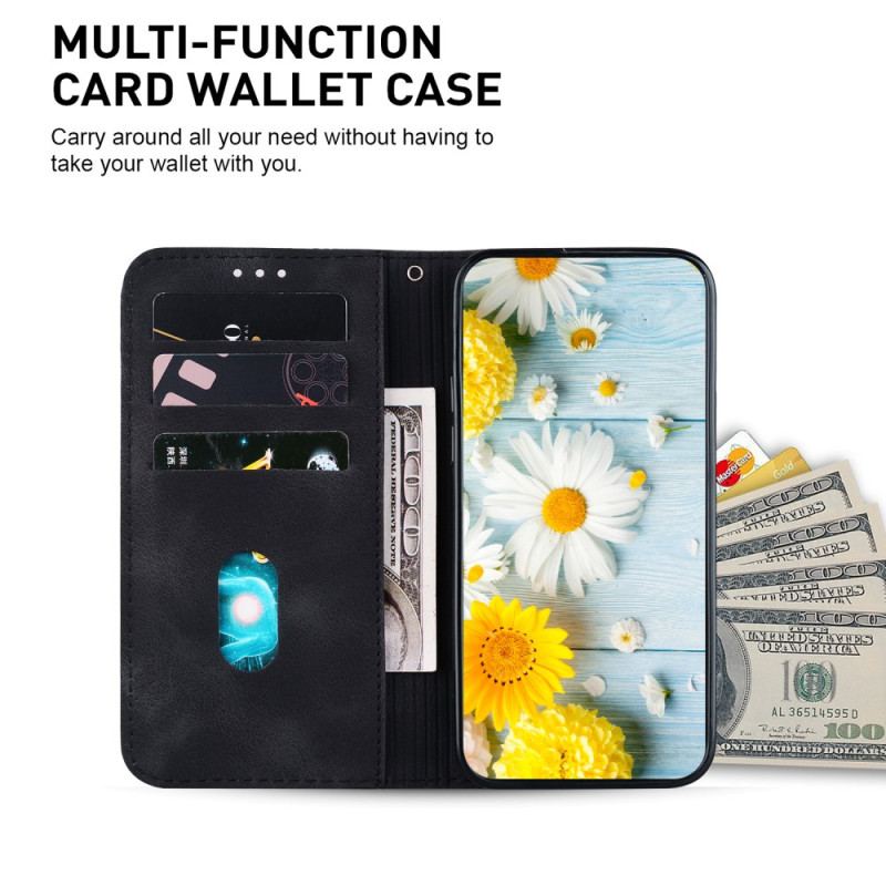 Flip Cover Samsung Galaxy S24 Fe Blomstret Ruskindseffekt