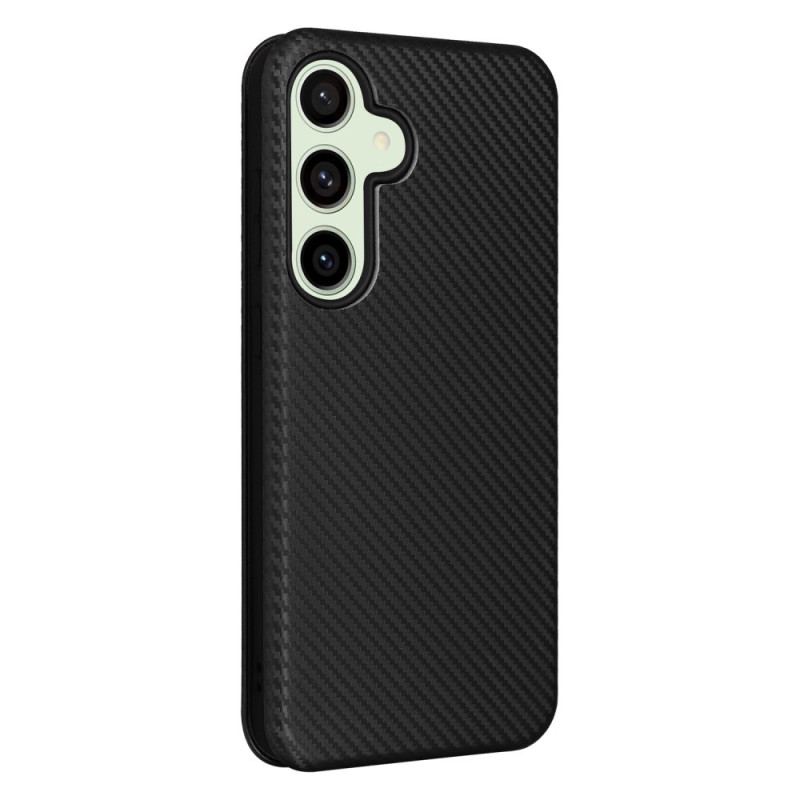 Flip Cover Samsung Galaxy S24 Fe Carbon Fiber Tekstur