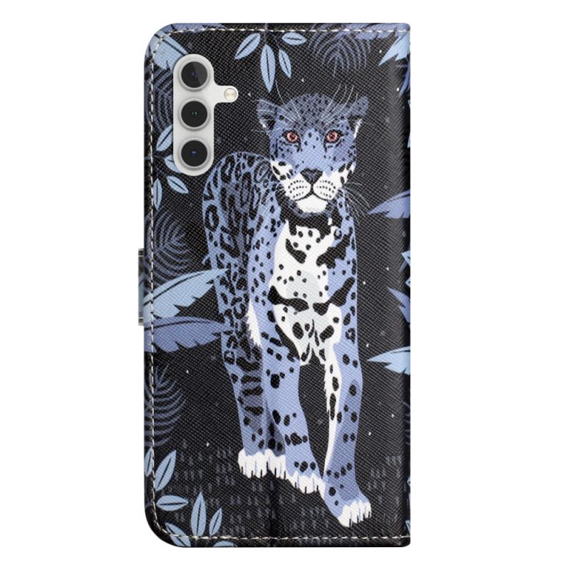 Flip Cover Samsung Galaxy S24 Fe Leopard Med Rem