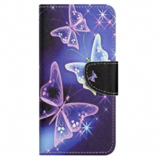 Flip Cover Samsung Galaxy S24 Fe Mousserende Sommerfugle