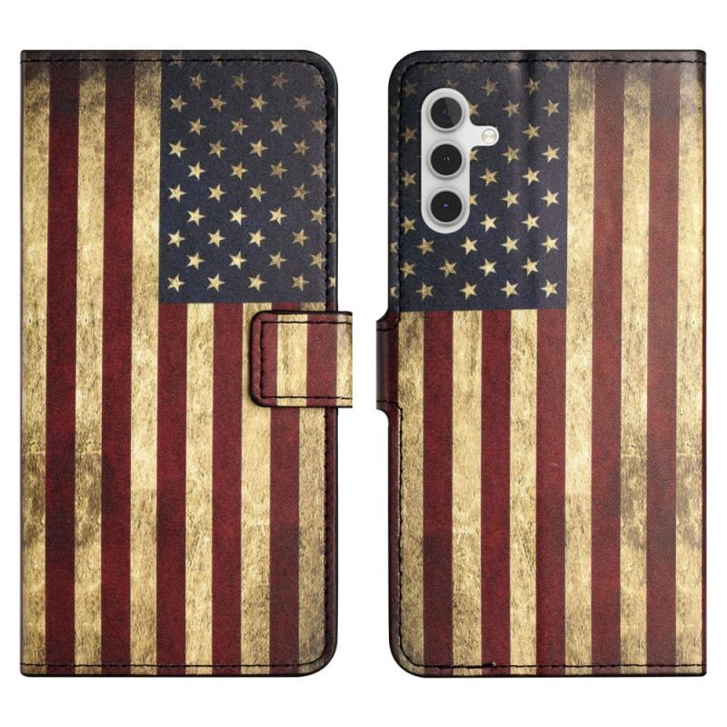 Flip Cover Samsung Galaxy S24 Fe Vintage Amerikansk Flag