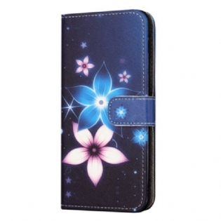 Flip Cover Til Samsung Galaxy S24 Fe Måneblomster Med Rem