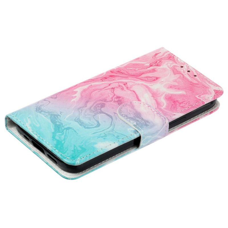 Flip Cover Til Samsung Galaxy S24 Fe Pink Og Grøn Marmor