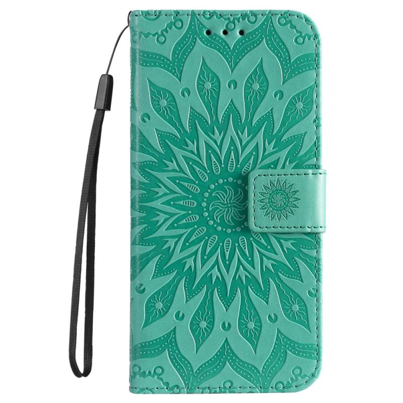 Læder Cover Samsung Galaxy S24 Fe Telefon Etui Solsikkerem Design