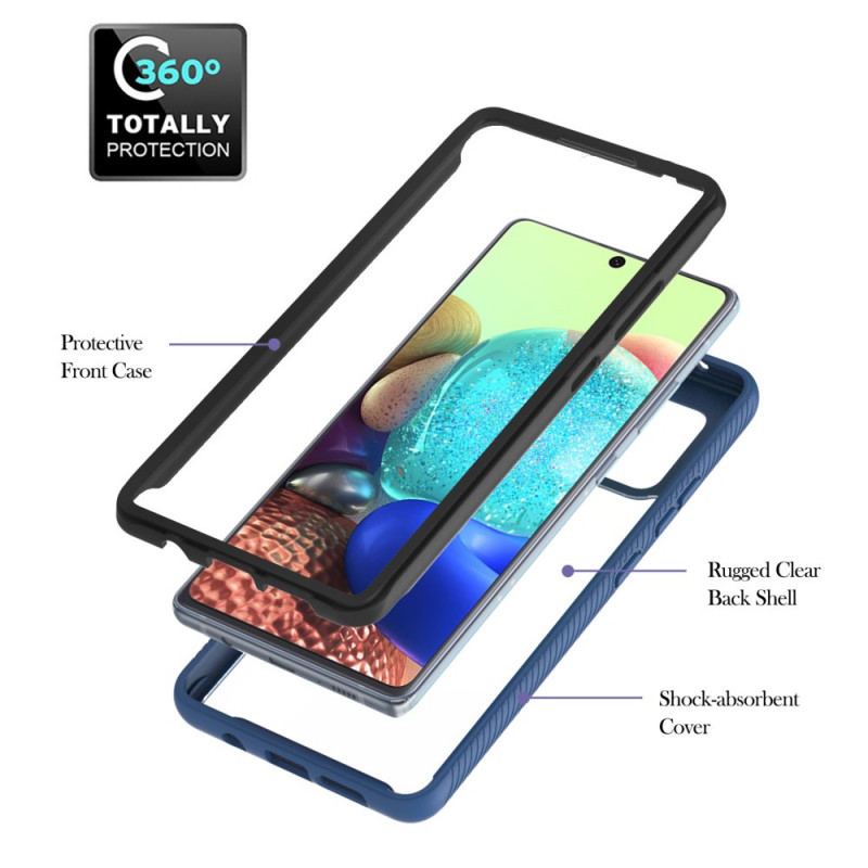 Cover Samsung Galaxy A71 5G Farvet Konturhybrid Med Ring