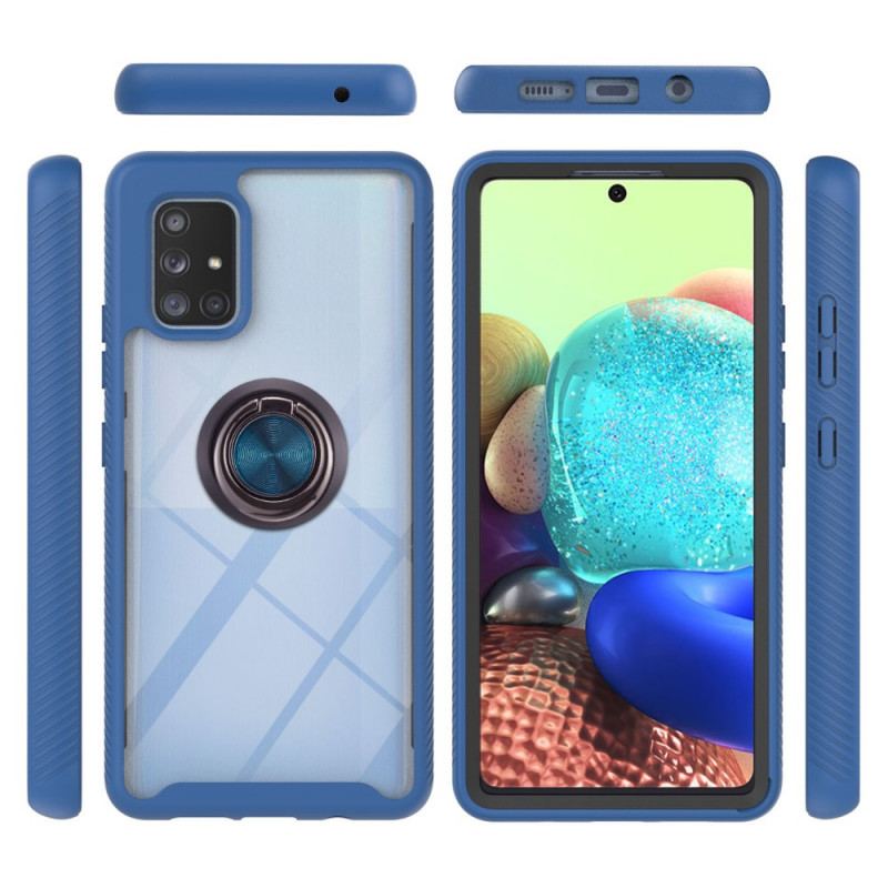 Cover Samsung Galaxy A71 5G Farvet Konturhybrid Med Ring