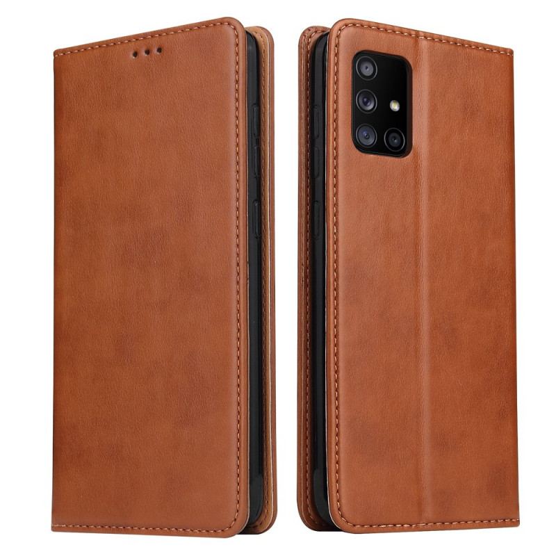 Cover Samsung Galaxy A71 5G Flip Cover Ægte Læder