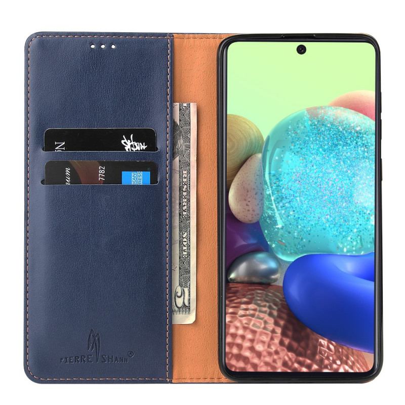 Cover Samsung Galaxy A71 5G Flip Cover Ægte Læder