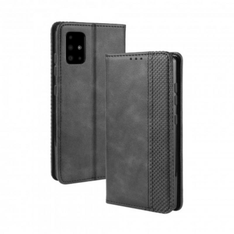 Cover Samsung Galaxy A71 5G Flip Cover Stiliseret Vintage Lædereffekt