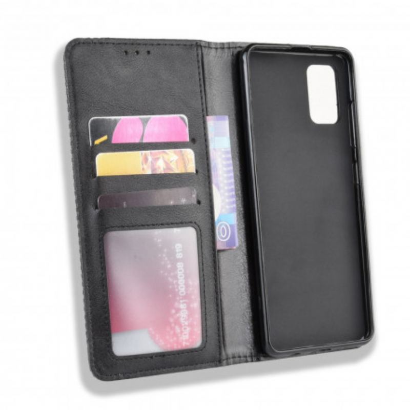 Cover Samsung Galaxy A71 5G Flip Cover Stiliseret Vintage Lædereffekt