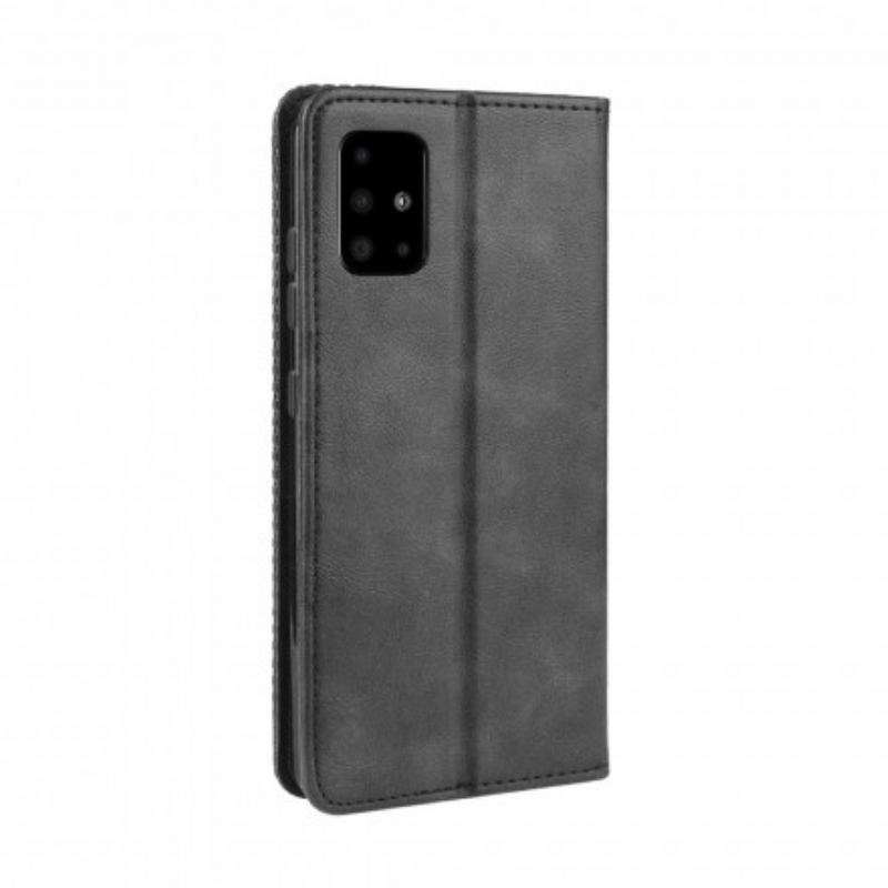 Cover Samsung Galaxy A71 5G Flip Cover Stiliseret Vintage Lædereffekt