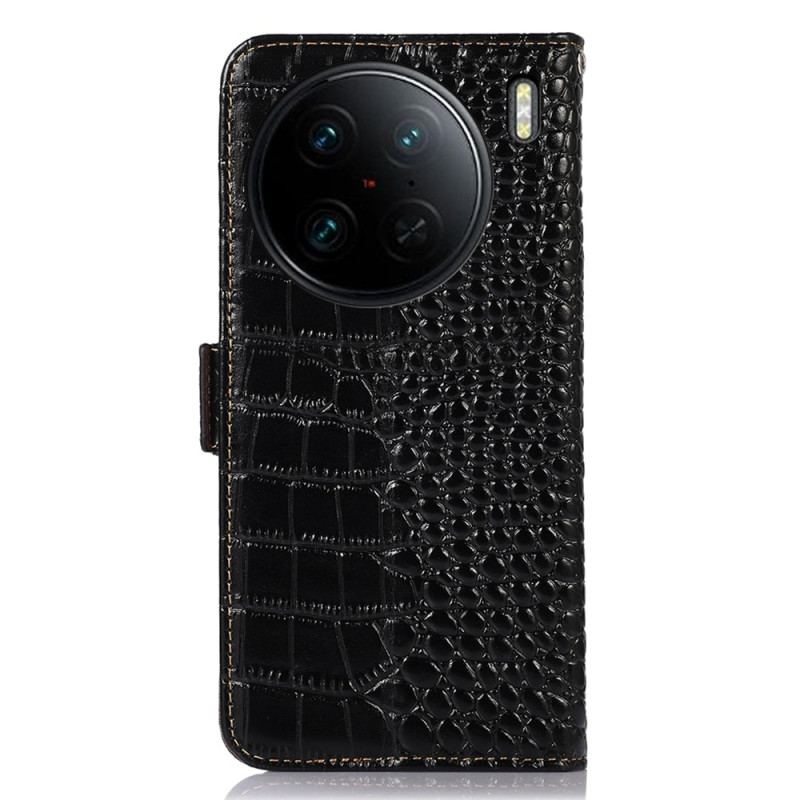 Flip Cover Vivo X90 Pro Crocodile Style Rfid