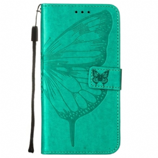 Flip Cover Samsung Galaxy S23 Plus 5G Med Snor Barok Strappy Sommerfugl