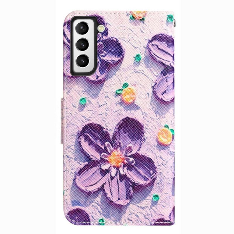 Flip Cover Samsung Galaxy S23 Plus 5G Med Snor Kun Stropblomster