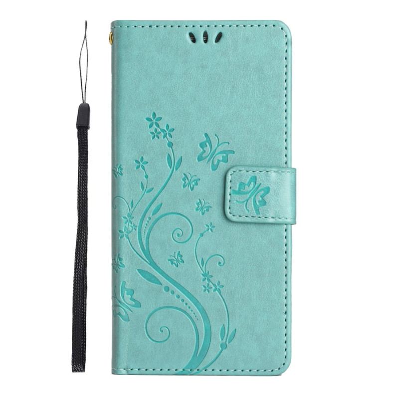 Flip Cover Samsung Galaxy S23 Plus 5G Med Snor Strappy Floral