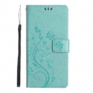 Flip Cover Samsung Galaxy S23 Plus 5G Med Snor Strappy Floral