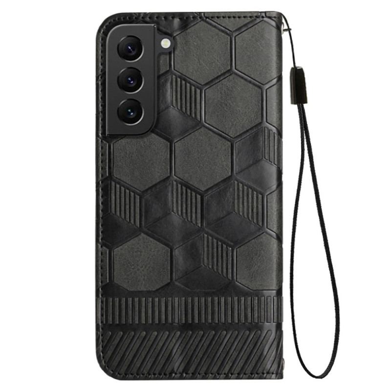 Flip Cover Samsung Galaxy S23 Plus 5G Med Snor Strappy Fodboldstil