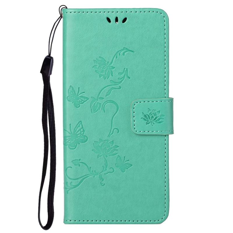 Flip Cover Samsung Galaxy S23 Plus 5G Sommerfugle Og Blomster