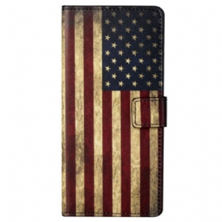 Flip Cover Samsung Galaxy S23 Plus 5G Vintage Amerikansk Flag