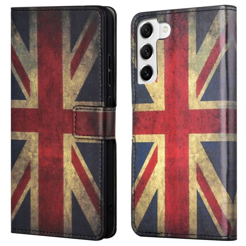 Flip Cover Samsung Galaxy S23 Plus 5G Vintage Engelsk Flag