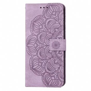 Læder Cover Samsung Galaxy S23 Plus 5G Med Snor Strappy Mandala