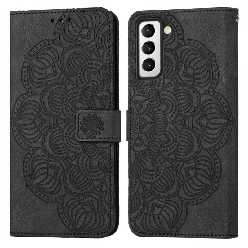 Læder Cover Samsung Galaxy S23 Plus 5G Med Snor Strappy Mandala