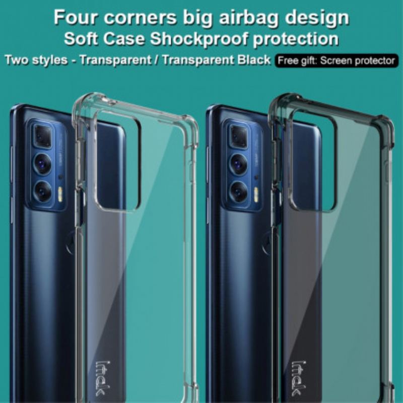 Cover Motorola Edge 20 Pro Gennemsigtig Med Imak Skærmfilm