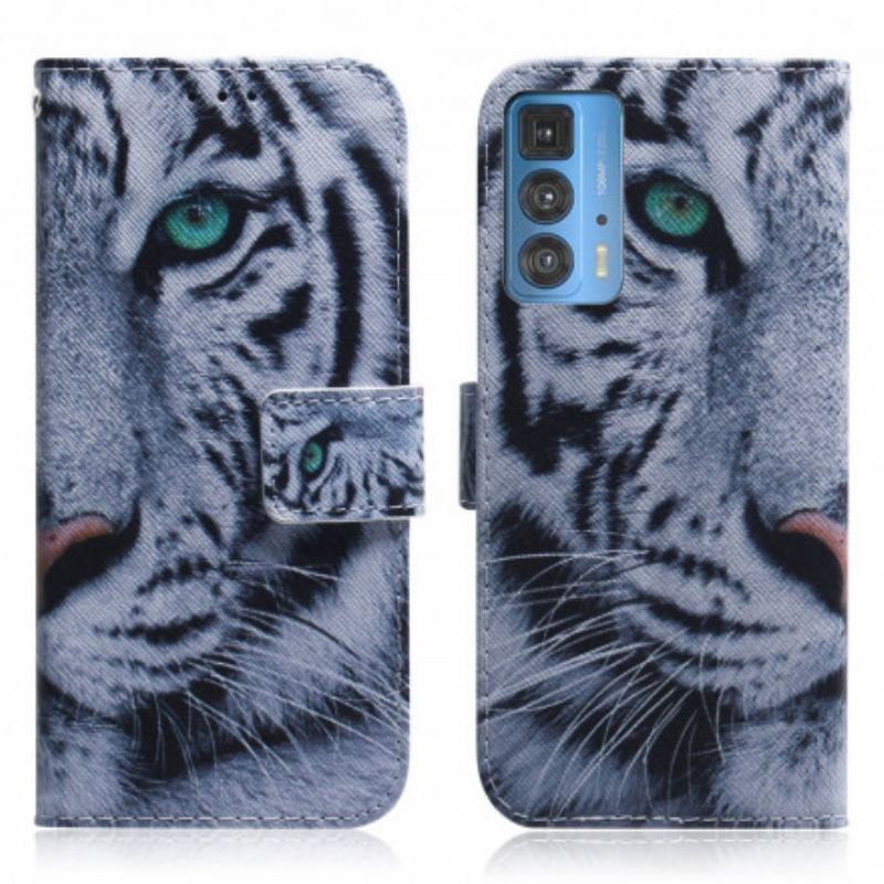 Flip Cover Motorola Edge 20 Pro Tiger Ansigt