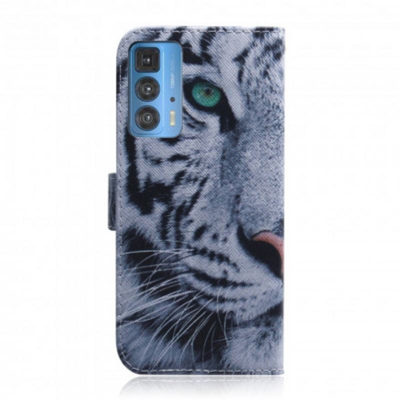 Flip Cover Motorola Edge 20 Pro Tiger Ansigt