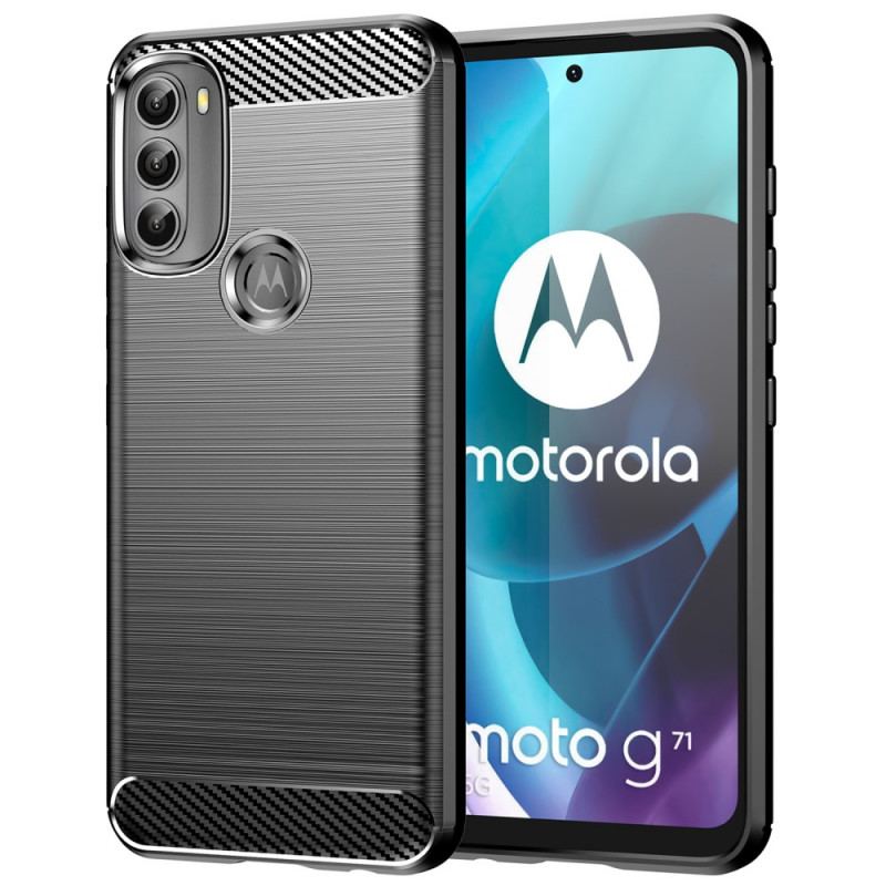 Cover Moto G71 5G Børstet Kulfiber