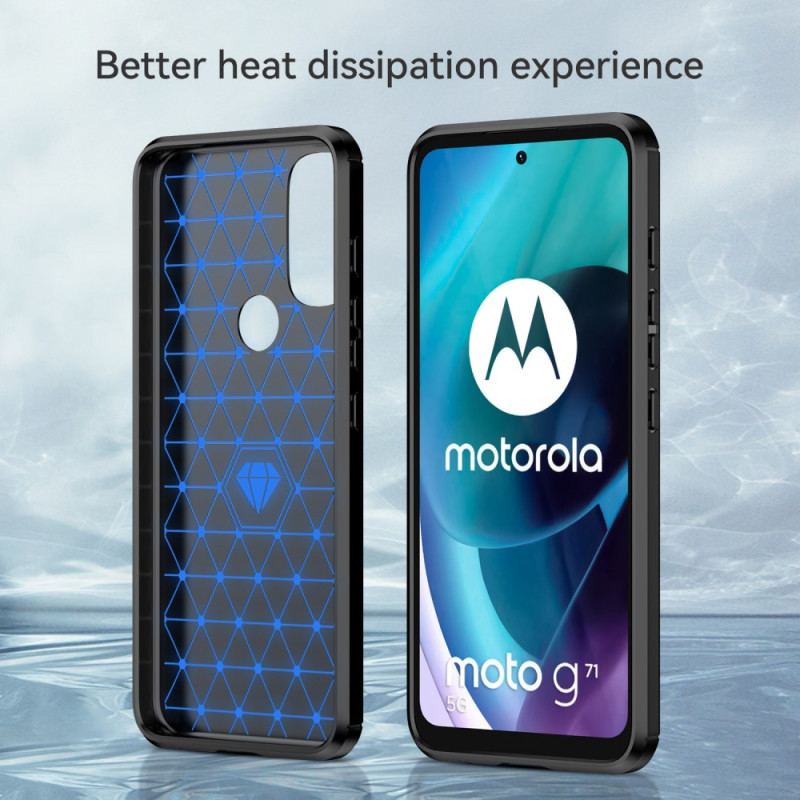 Cover Moto G71 5G Børstet Kulfiber