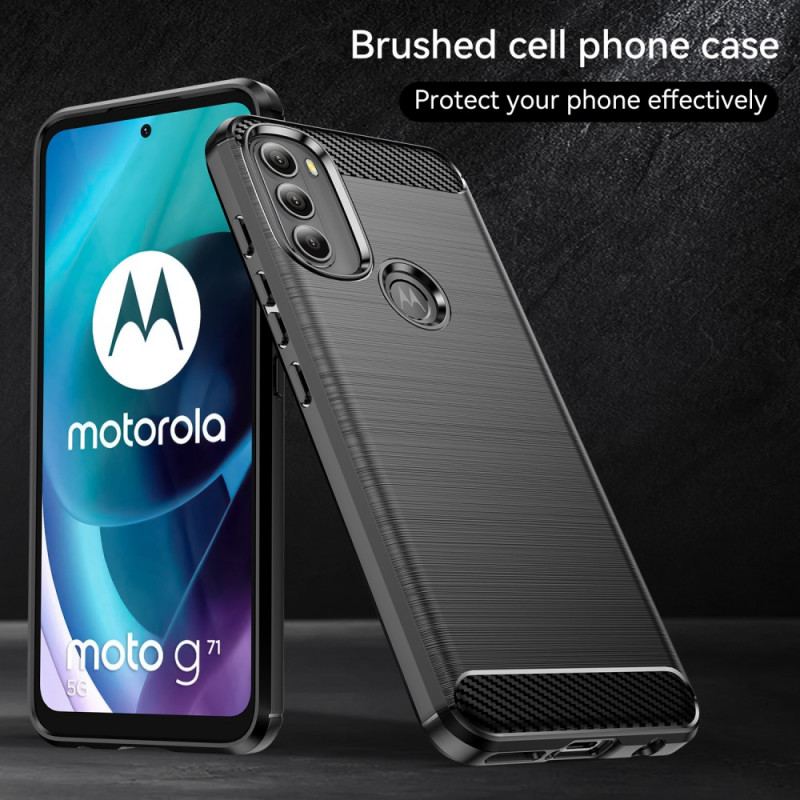 Cover Moto G71 5G Børstet Kulfiber