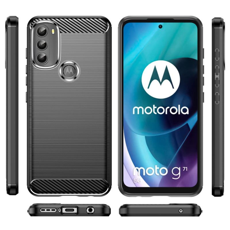 Cover Moto G71 5G Børstet Kulfiber