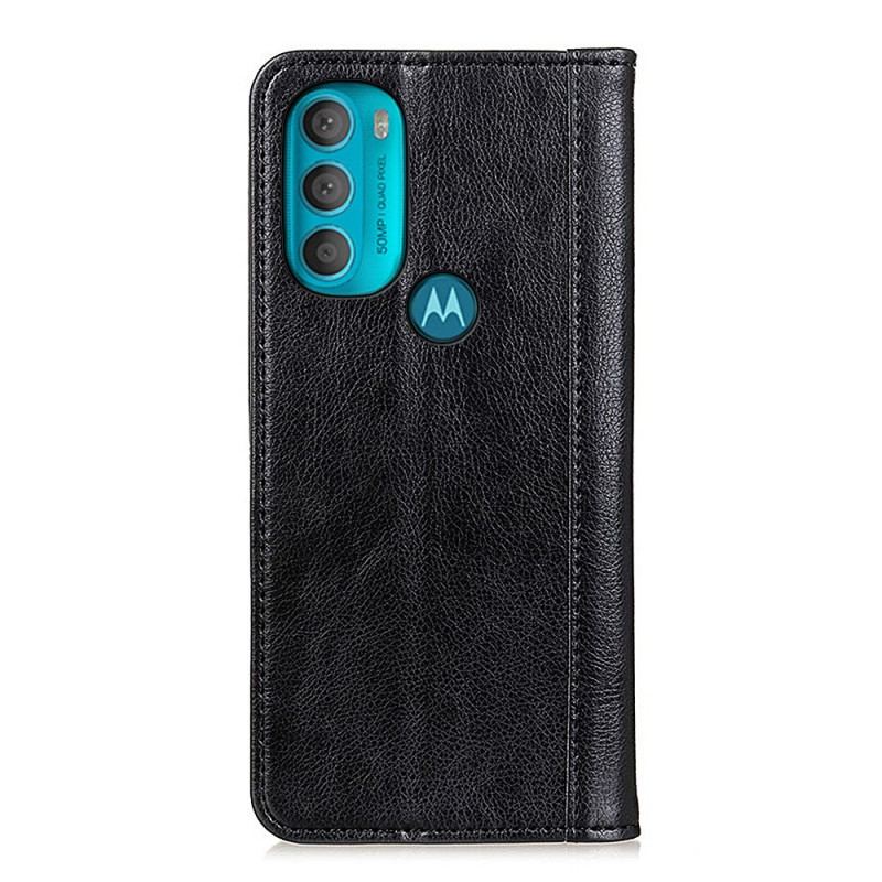 Cover Moto G71 5G Flip Cover Elegance Split Litchi Læder