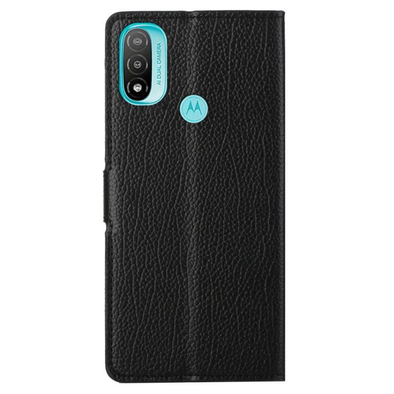 Flip Cover Moto G71 5G Litchi Korn Læder Effekt