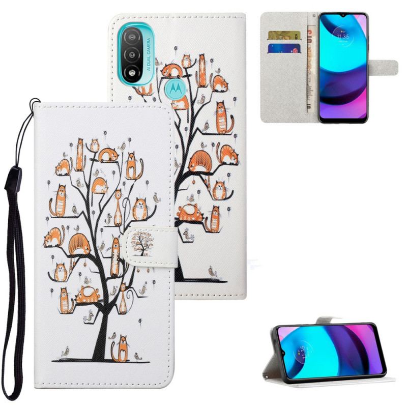 Flip Cover Moto G71 5G Med Snor Funky Cats Med Rem