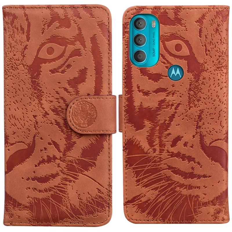 Flip Cover Moto G71 5G Tiger Ansigtsprint