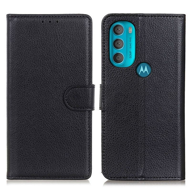 Flip Cover Moto G71 5G Traditionelt Litchi