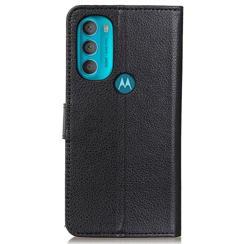 Flip Cover Moto G71 5G Traditionelt Litchi