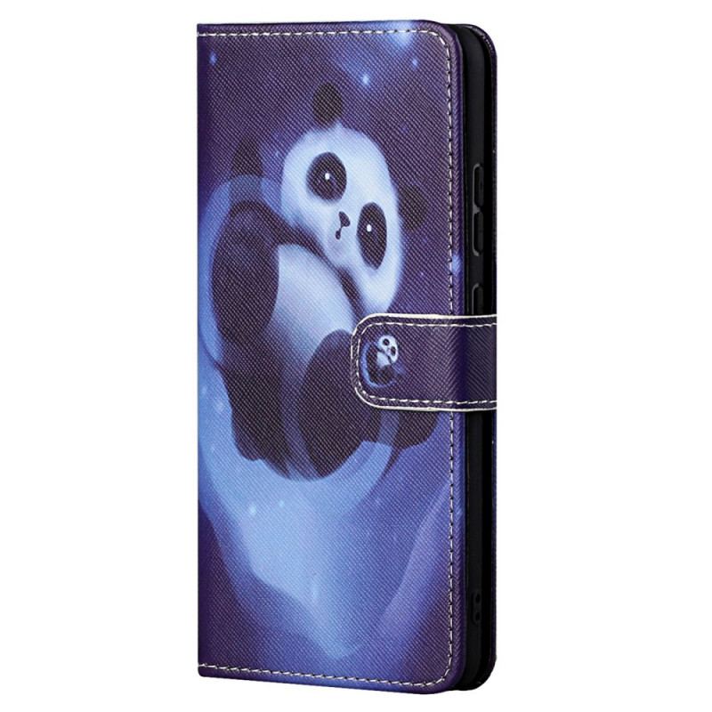 Læder Cover Moto G71 5G Med Snor Panda Space Med Snor