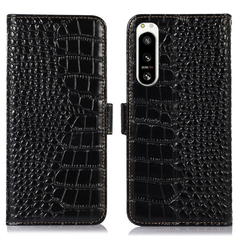 Flip Cover Sony Xperia 5 IV Crocodile Style Rfid