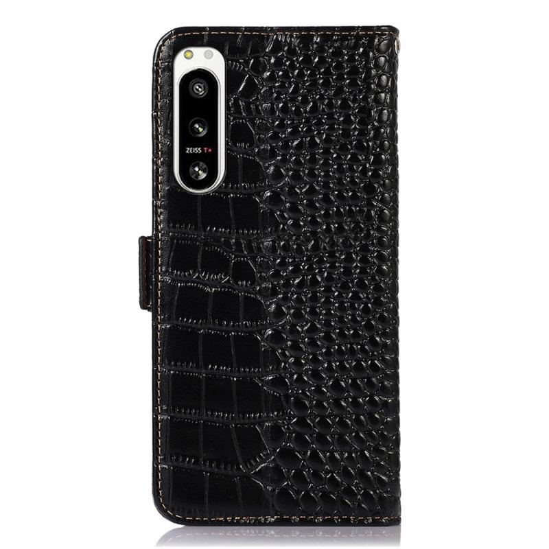 Flip Cover Sony Xperia 5 IV Crocodile Style Rfid