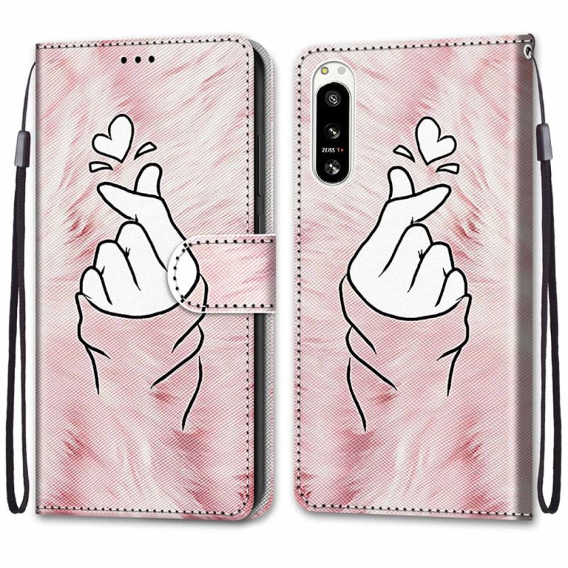 Flip Cover Sony Xperia 5 IV Finger Hjerte