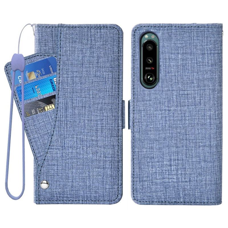 Flip Cover Sony Xperia 5 IV Jeans Med Roterende Kortholder